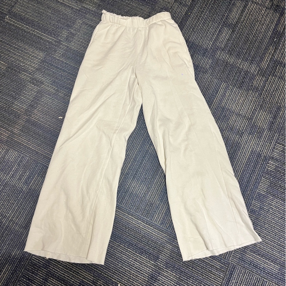 White Wide Leg Sweatpants